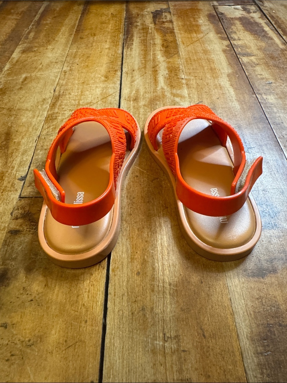 Mini Melissa Cross-Strap Sandals size 10 orange toddler girls summer beach - Picture 6 of 8